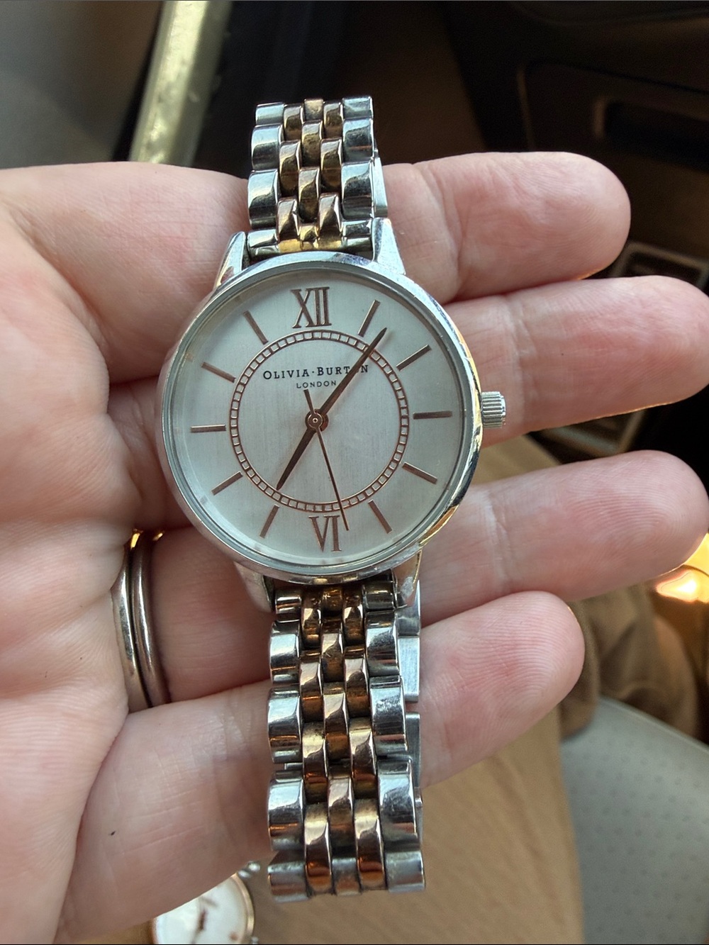 OLIVIA BURTON Two-Tone Silver and Rose Gold Bracelet Watch